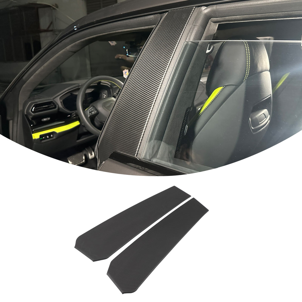 Matte Real Dry Carbon Fiber Windshield B-pillar Trim For Lamborghini URUS 18-23 23