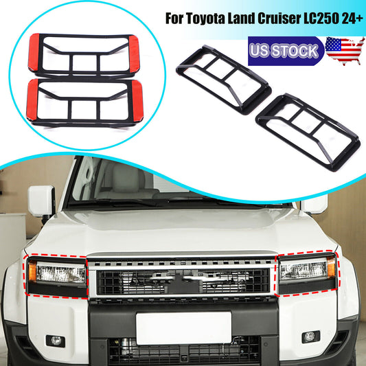 Steel Front Fog Light Lamp Cover Trim Ring For Toyota Land Cruiser LC250 24+ US 1