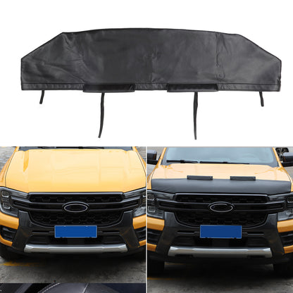 Front PU Leather Hood Cover Protector Bra Trim For Ford Ranger T9 2023-2024 11
