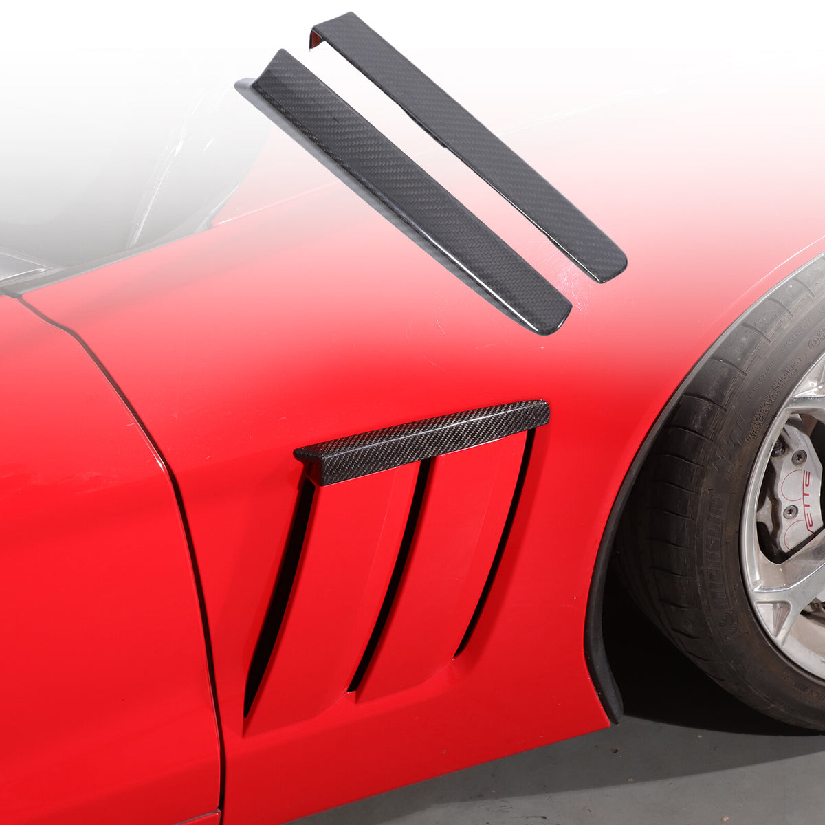 Real Carbon Fiber Side Fender Air Vent Trim For Corvette C6 GS/Grand Sport US 3