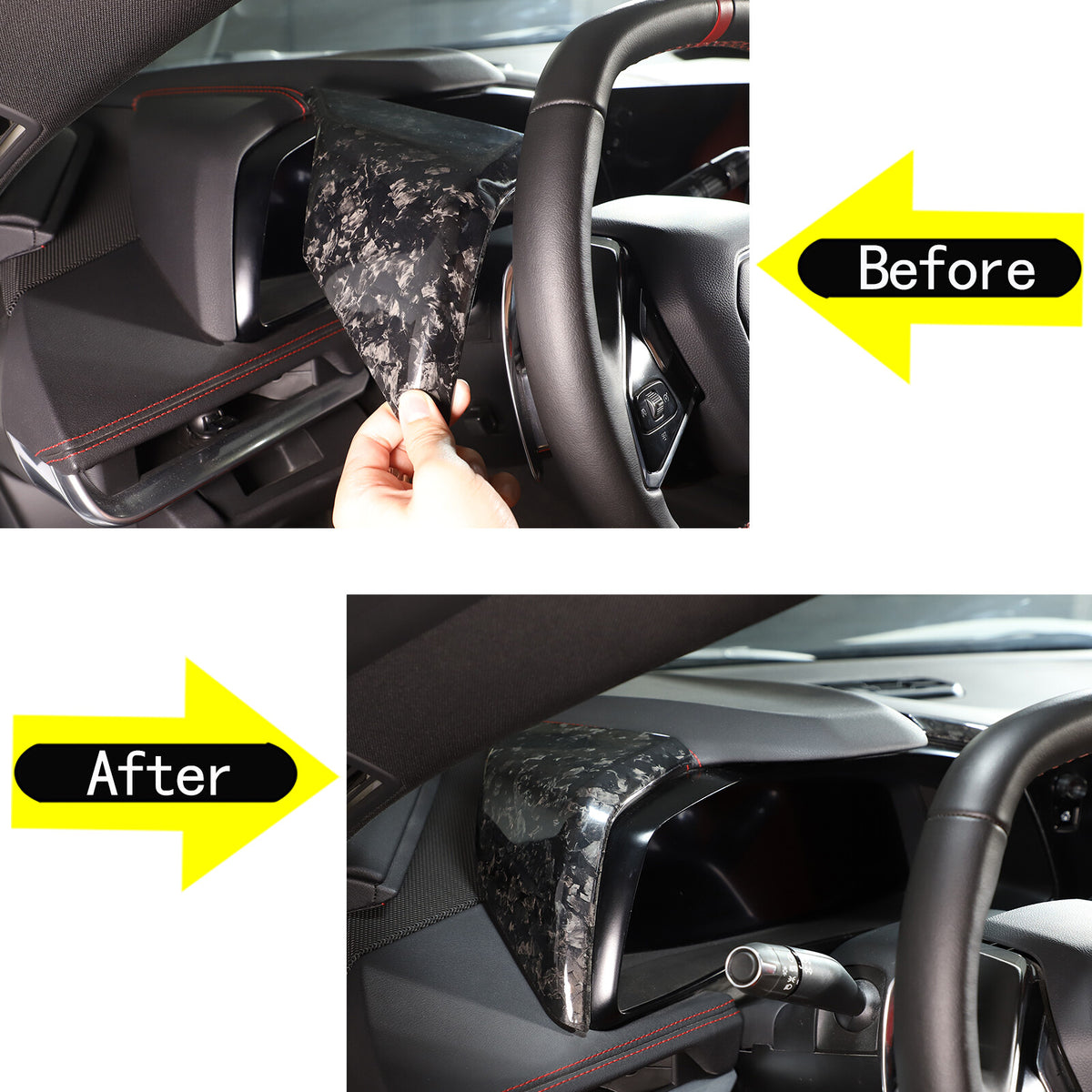 Forged Real Carbon Fiber Full Interior Set Cover Trim Kit For Corvette C8 20-25 - Variants 11-15 39