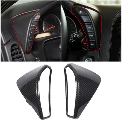 ABS Carbon Fiber Dashboard Button Air Outlet Frame Set For Corvette C6 05-13 US 4