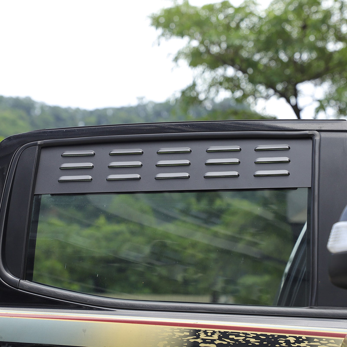 Aluminum Rear Door Window Louver Air Vent Panel Trim For Ford Ranger T7 15-22 US 18