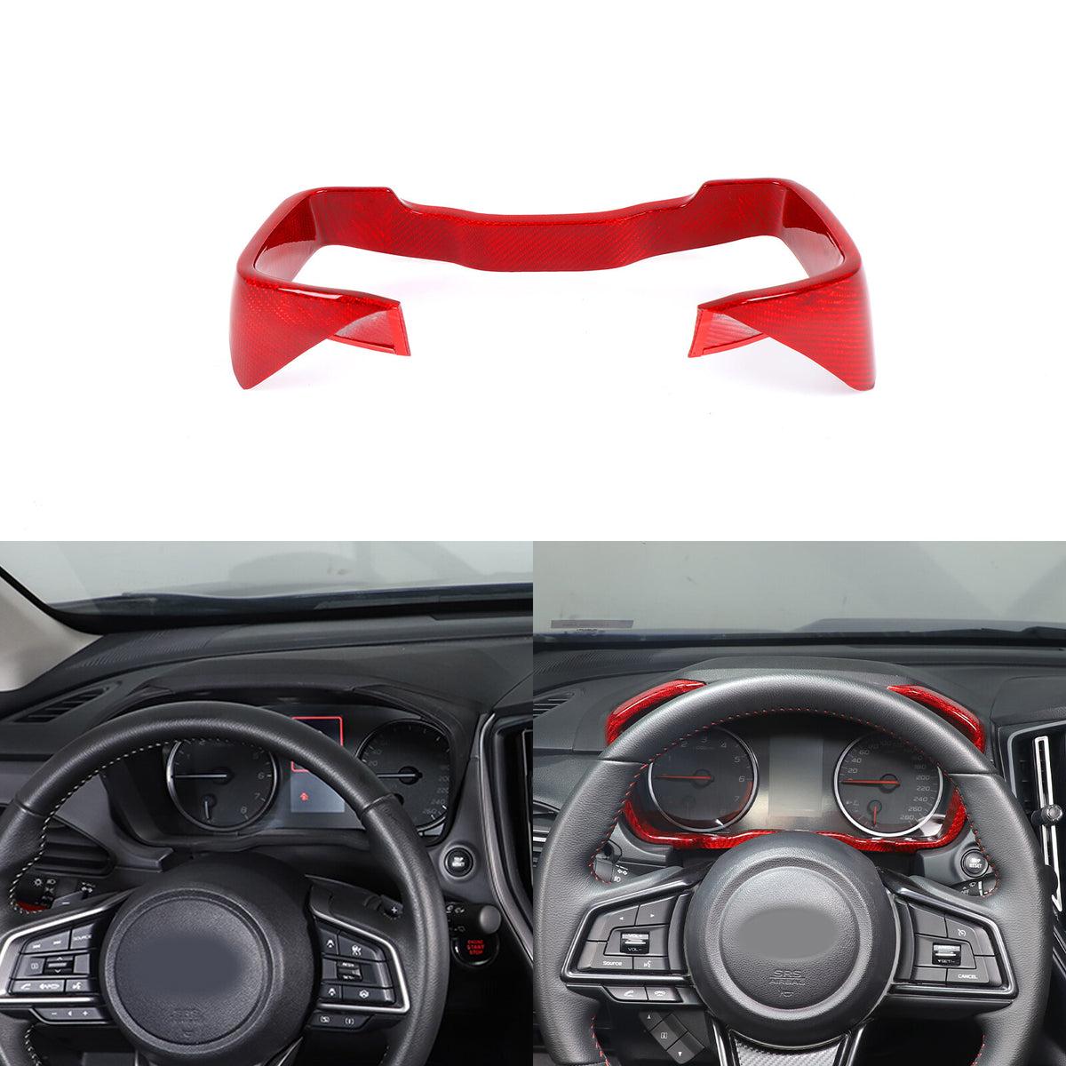 Red Real Carbon Fiber Center Console Dashboard Trim For Subaru WRX 2022+ 6