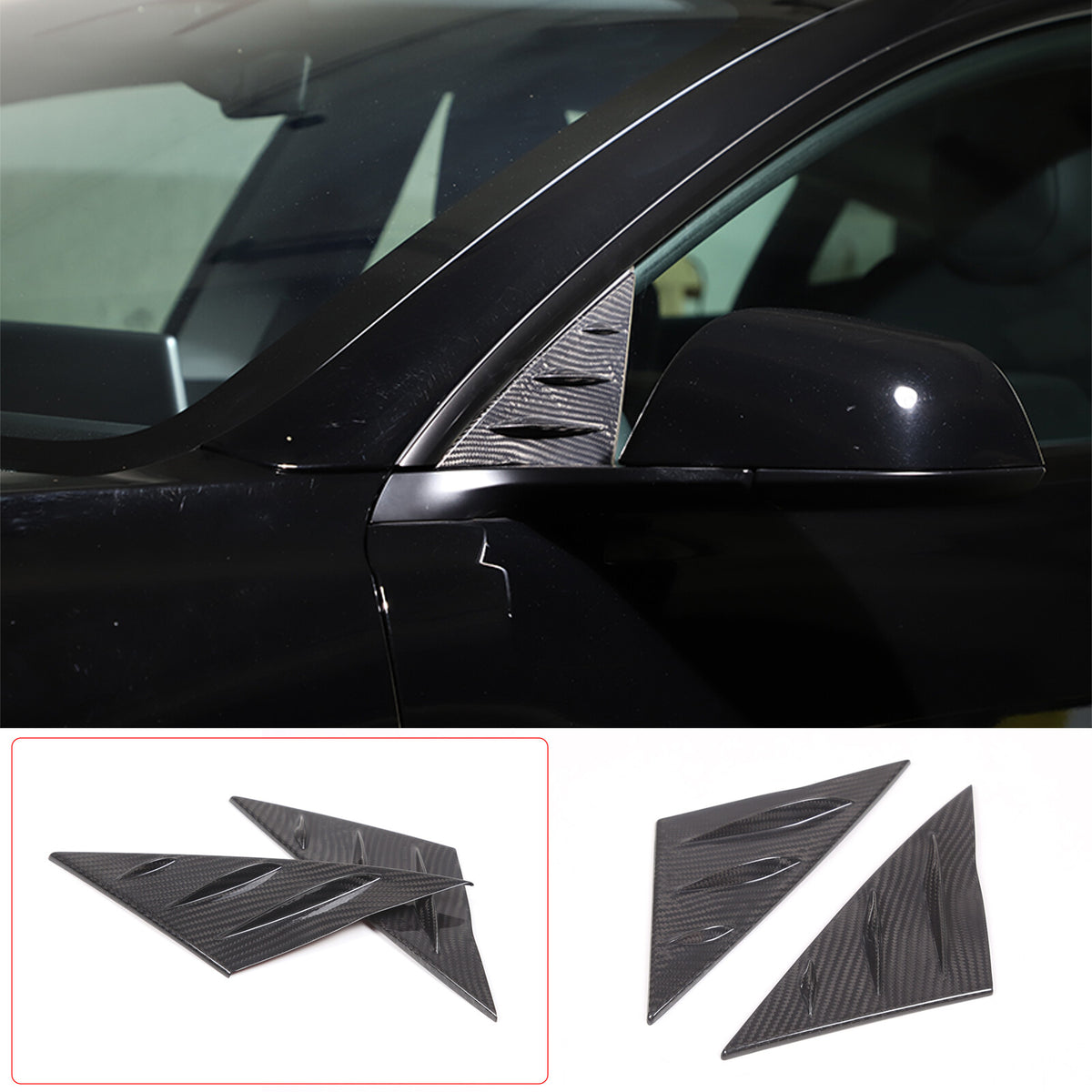 Real Dry Carbon Fiber Center Console Interior Trim Cover For Tesla Model 3 2023+ 79