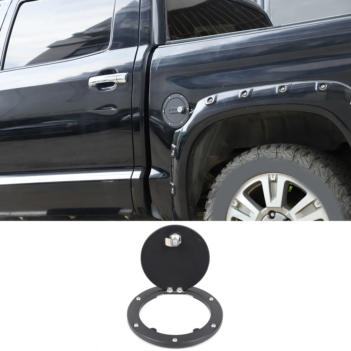 Fuel Cap Anti-Theft Lock Cover with Combination Lock For Toyota Tundra 2007-2021 10