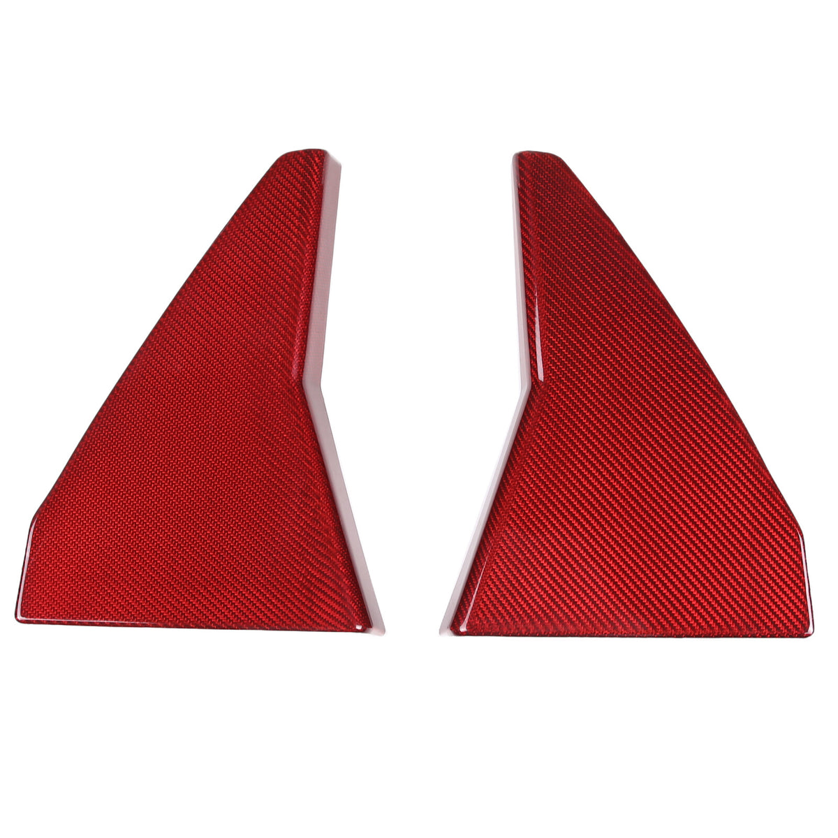 Red Real Carbon Fiber Engine Bay Glass Corner Cover Trim For Corvette C8 Coupe 16