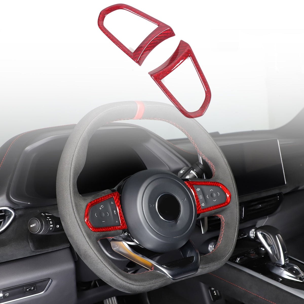Red Real Carbon Fiber Interior Exterior Conosle Trim Cover For Lotus EMIRA 21-25 70
