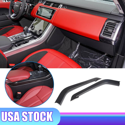 Carbon Fiber ABS Console Side Trim Strip For LR Range Rover Sport L494 18-22 1