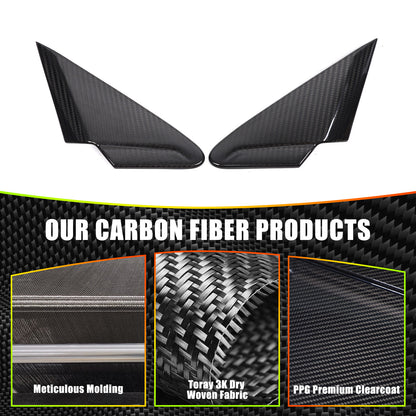 Real Carbon Fiber A Pillar Corner Triangle Cover Trim For Subaru WRX STI VB 22+ 17