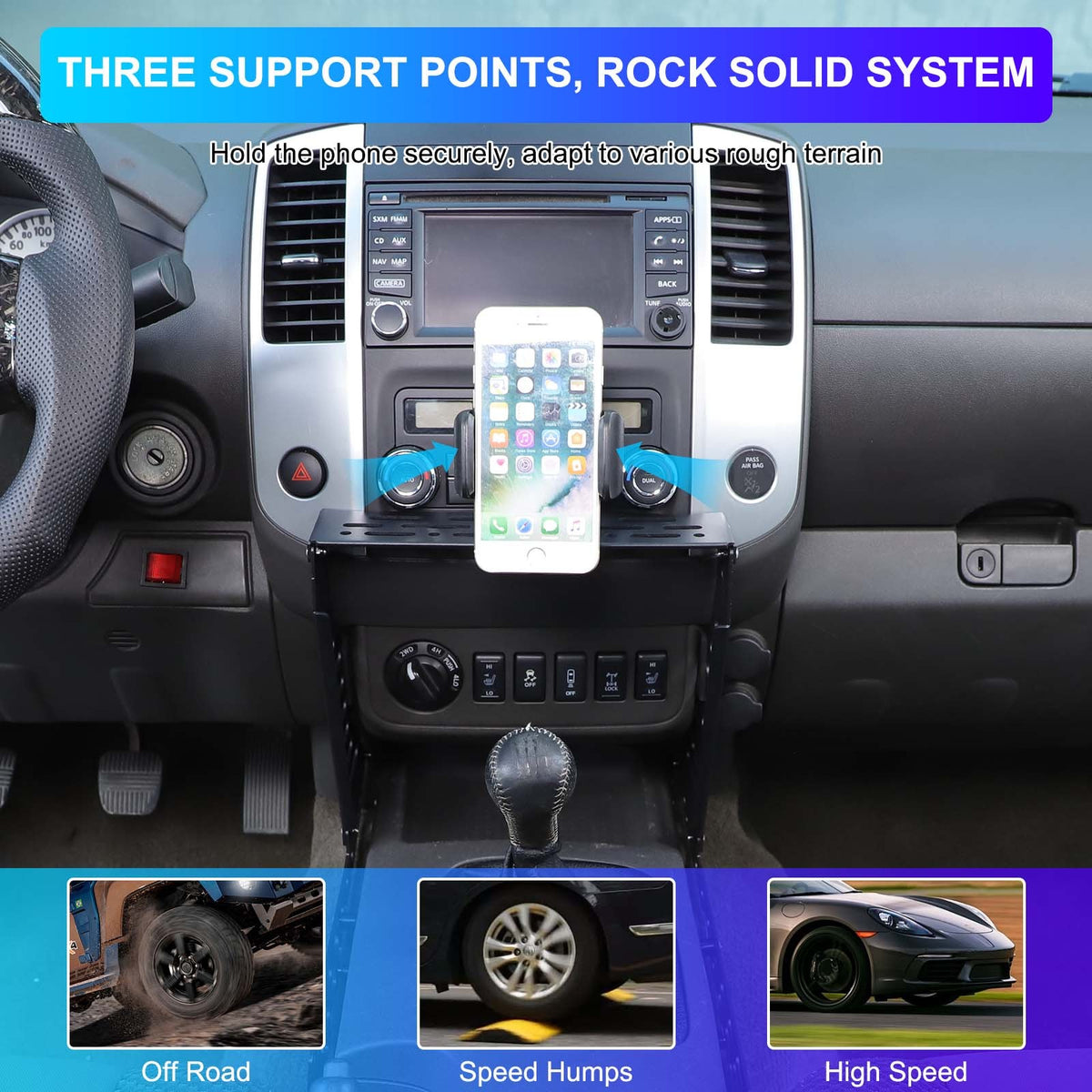 Center Molle Panel Digital Device Mount Clip For Nissan Frontier D40 2009-2017 19