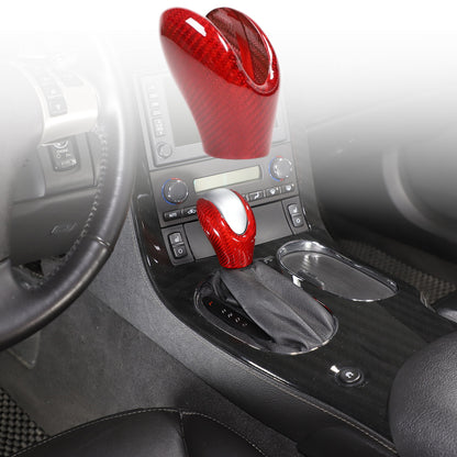 Red Real Carbon Fiber Center Gear Shift Knob Trim Cover For Corvette C6 2005-13 2