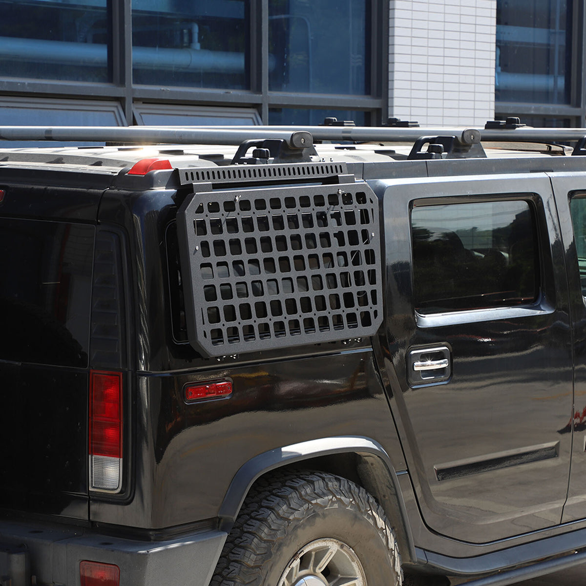 Aluminum Rear Window Armor Protector Molle Panel Cover For Hummer H2 SUV 03-09 10