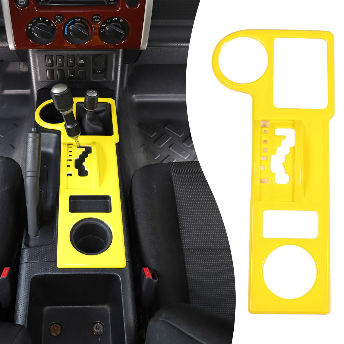 Yellow ABS Shift Panel Frame For Toyota FJ Cruiser 2007-2021 19