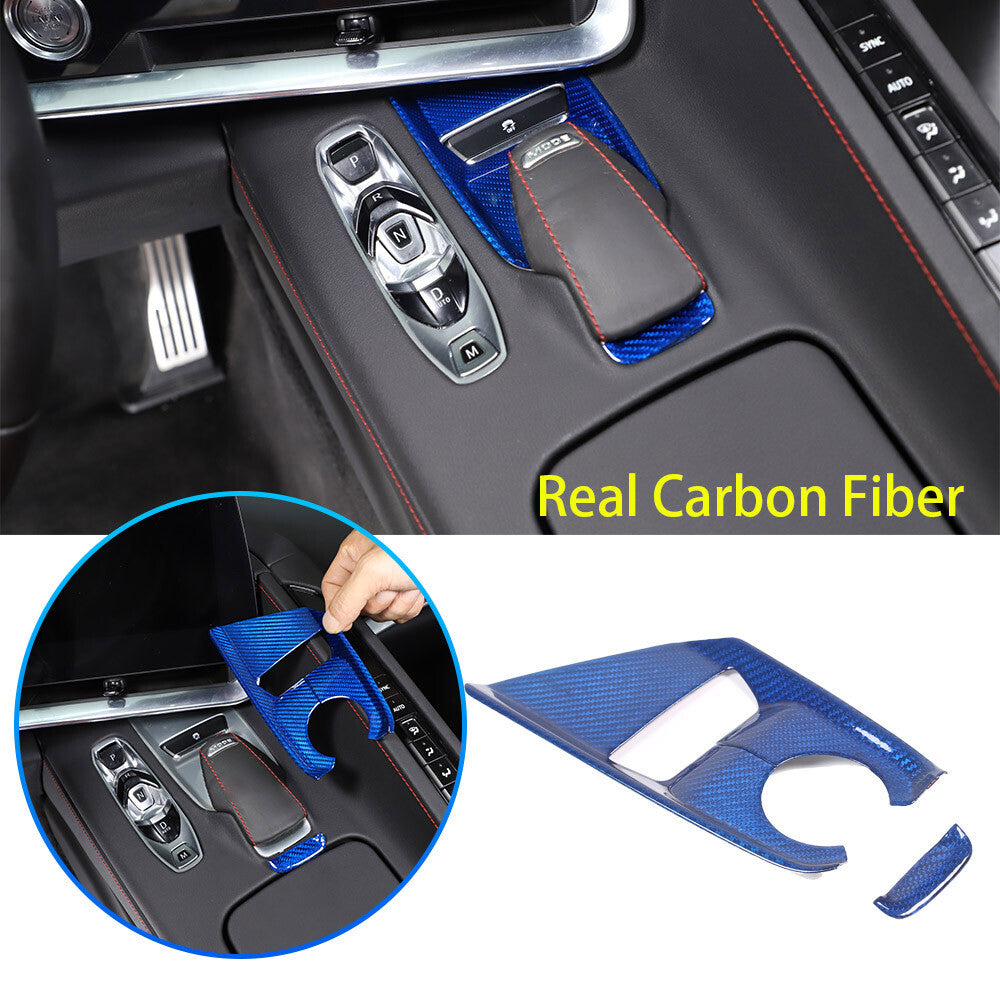 Blue Real Carbon Fiber Full Interior Set Decor Trim Kit for Corvette C8 20-25 - Variants 6-10 12