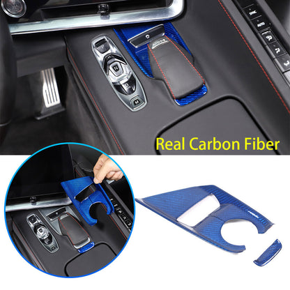 Blue Real Carbon Fiber Full Interior Set Decor Trim Kit for Corvette C8 20-25 - Variants 6-10 12