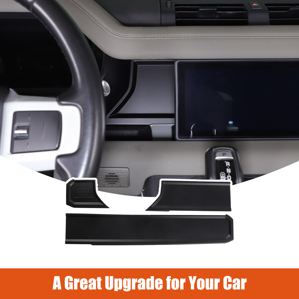 Matte Real Carbon fiber Dashboard wordmark Trim Cover For LR Defender 20-23 US 10