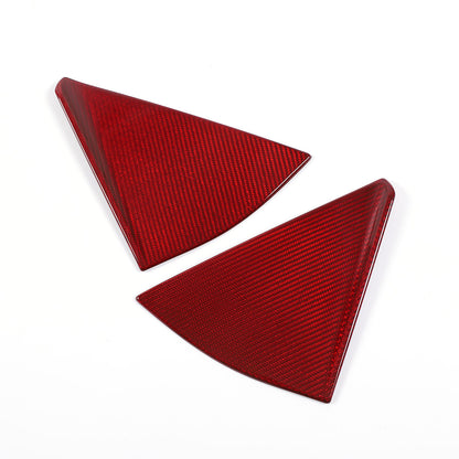 Red Real Carbon Window Triangle Cover Trim For Corvette C8 Convertible Z06 Z51 1