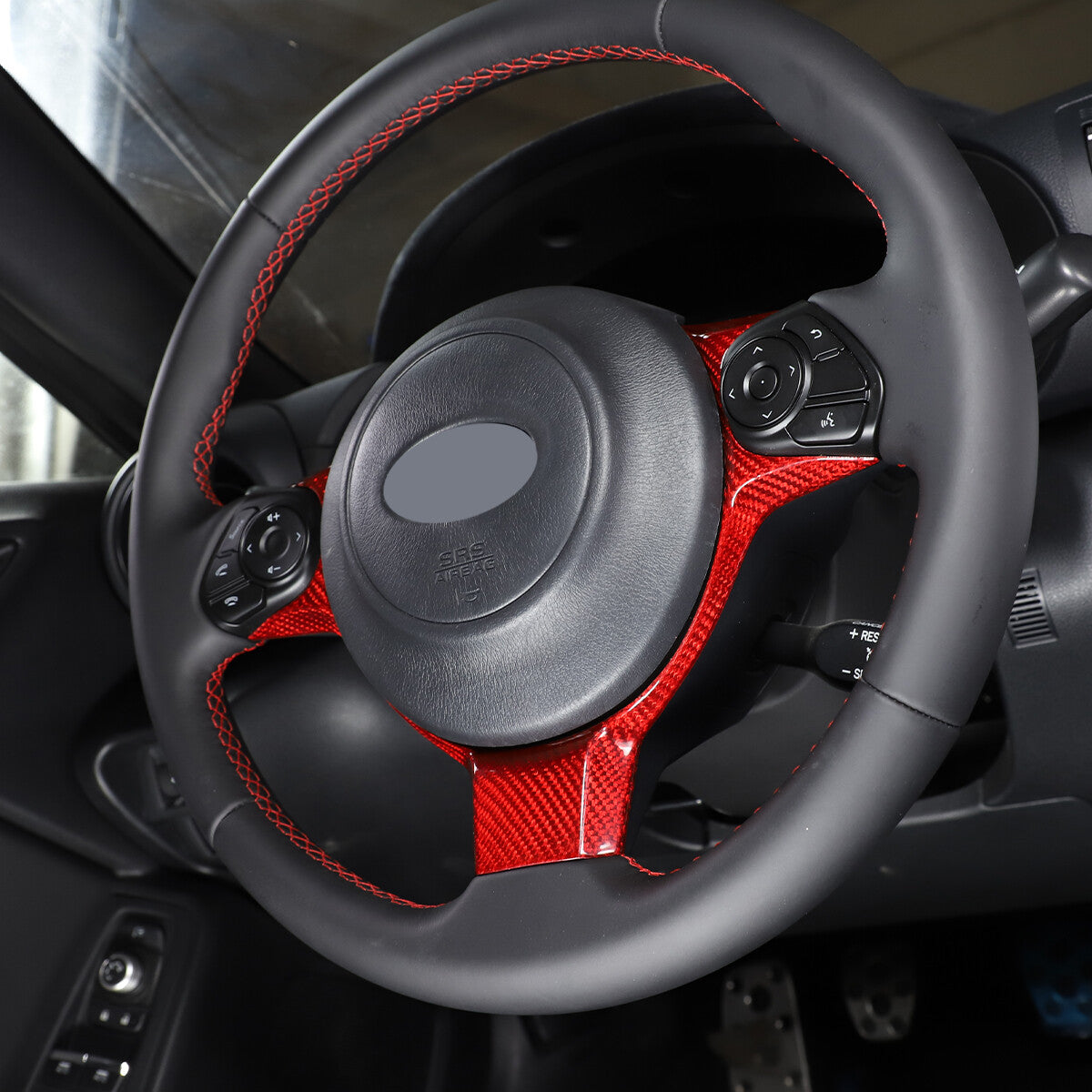 Red Real Carbon Fiber Interior Center Console Trim Set Kit For Subaru BRZ 22+ 152