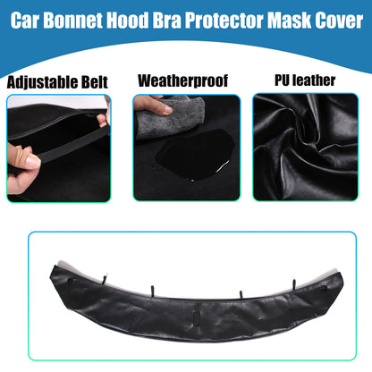 Black Car Bonnet Hood Bra Protector Mask Cover Guard For Subaru WRX VB 2022-2024 2