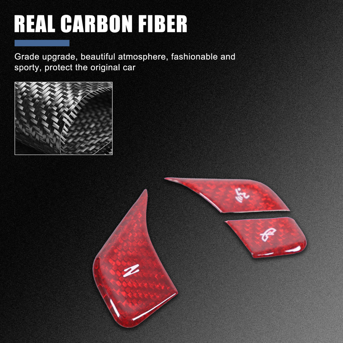 Red Real Carbon Fiber Full Interior Set Decor Trim Kit for Corvette C8 20-25 - Styles 51-55 42