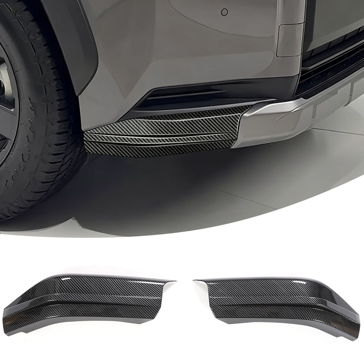 Carbon Fiber ABS Front Bumper Corner Molding Trim For Toyota RAV4 XA60 2026+ 9