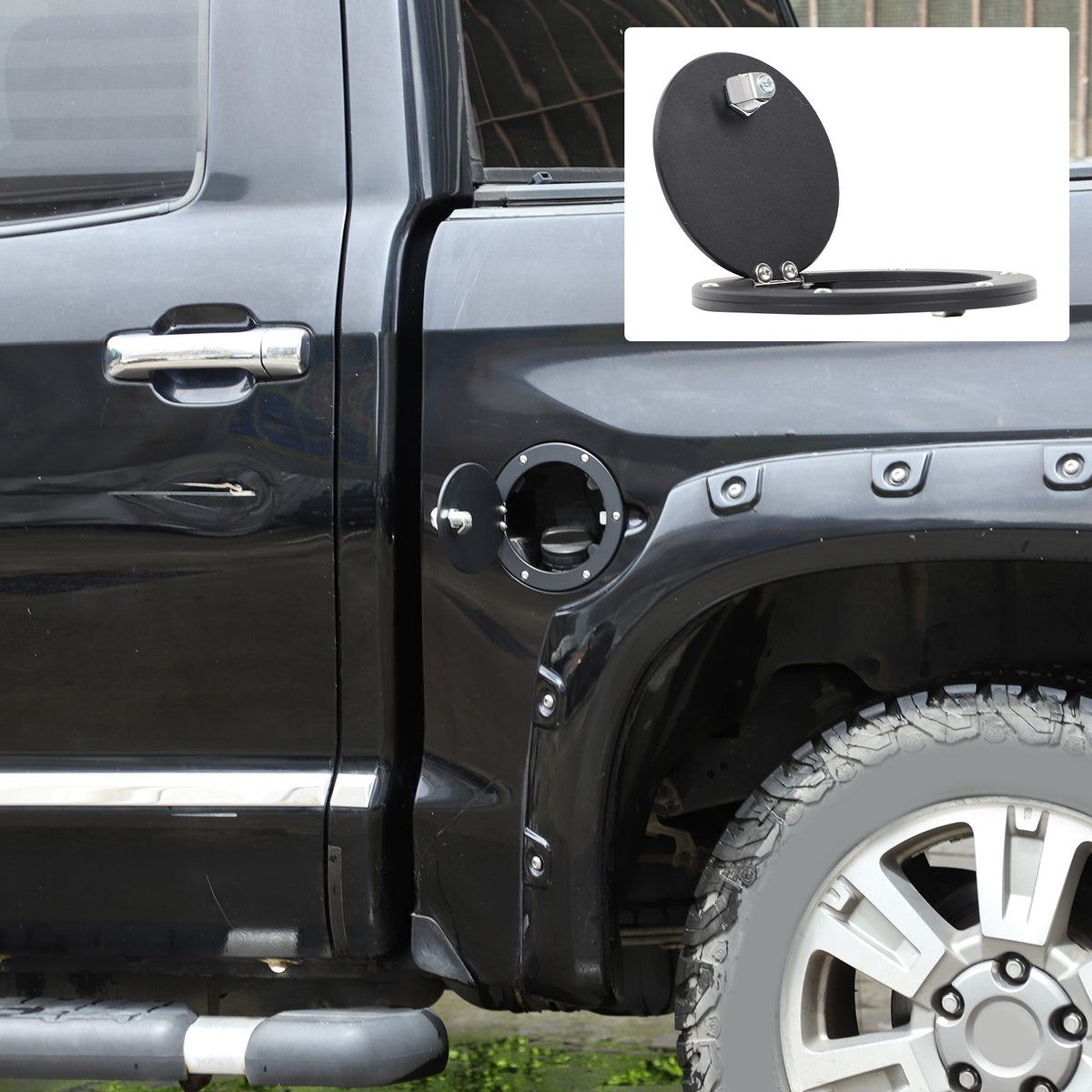 Fuel Cap Anti-Theft Lock Cover with Combination Lock For Toyota Tundra 2007-2021 21