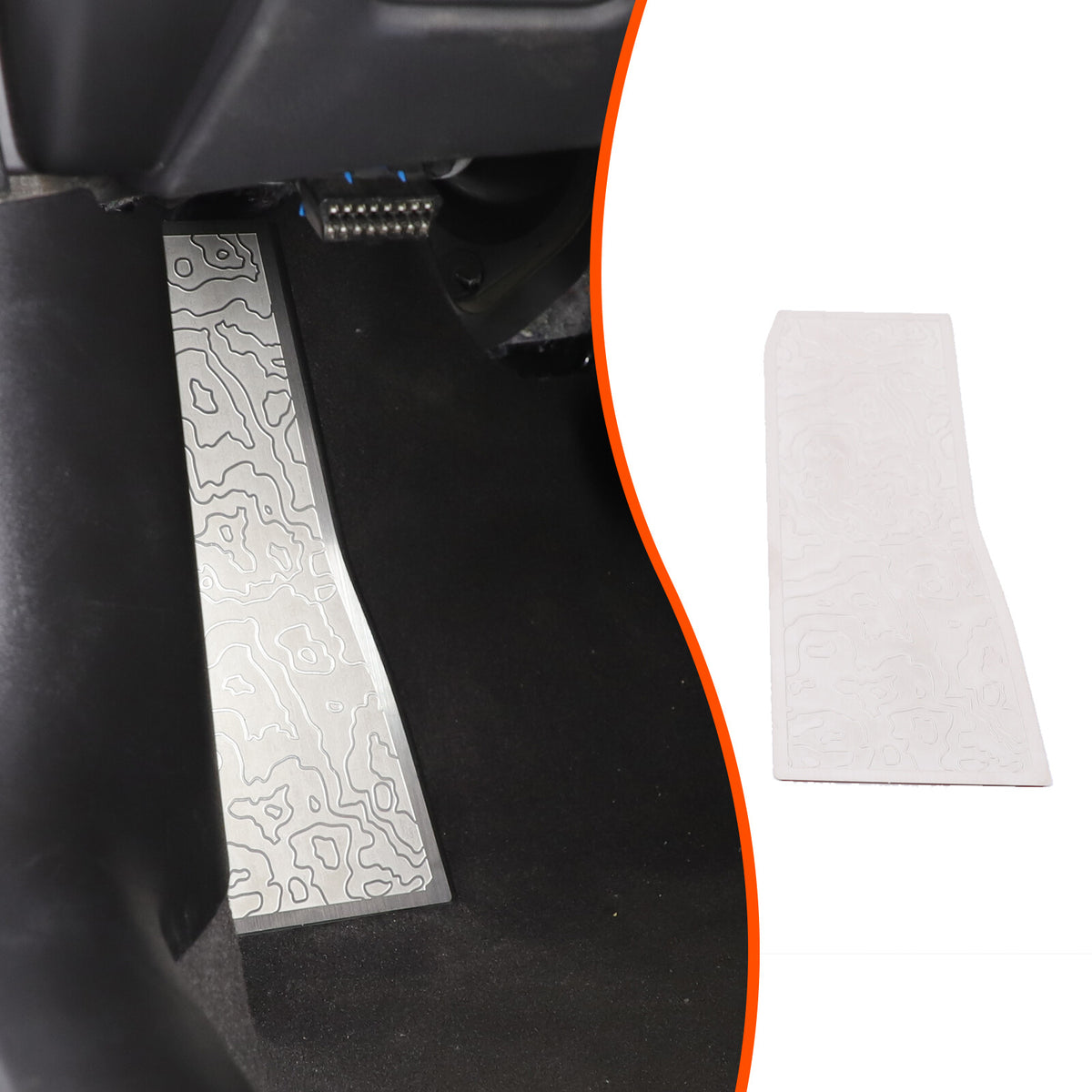 Silver Stainless Steel Left Foot Rest Pedal for Corvette C8 2020+ 2