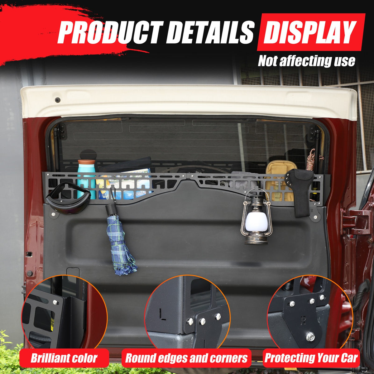 Steel Rear Window Storage Fence Molle Panel For Toyota FJ Cruiser 2007-21 7