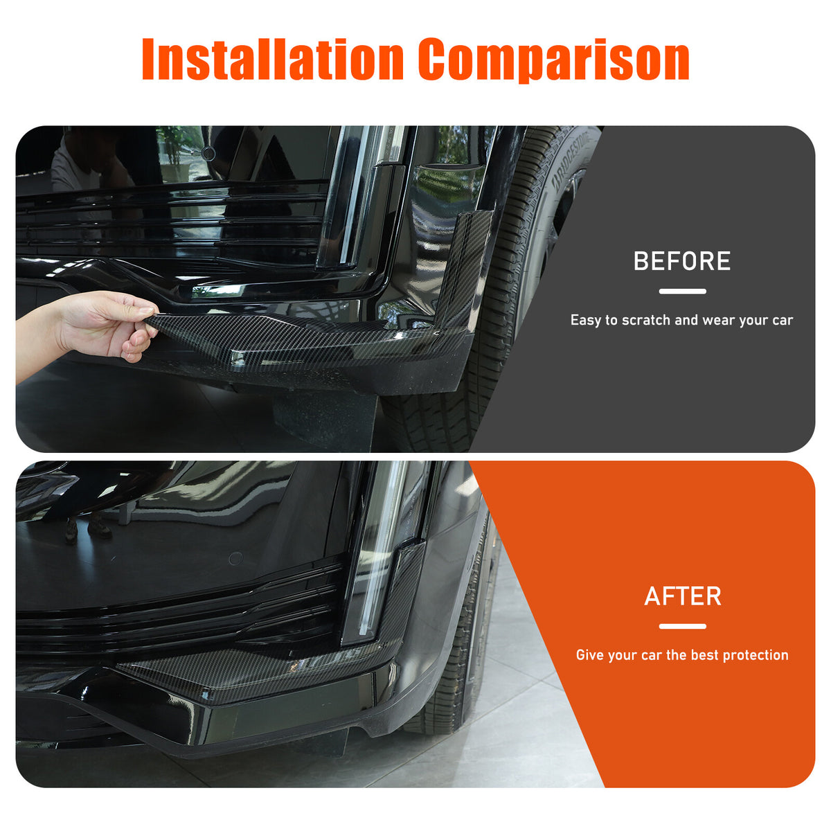 Glossy Black Front Headlight Trim Cover For Cadillac Escalade 2021-23 US 17