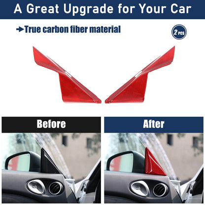 Red Real Carbon Fiber Inner A-Pillar Sticker Trim For Nissan 370Z Z34 2009-2020 14