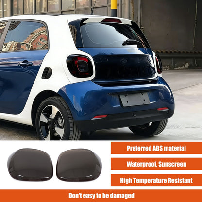 Smoked Black ABS Tail Light Smoke Housing Cover Trim For Benz Smart Fortwo 16-19 17