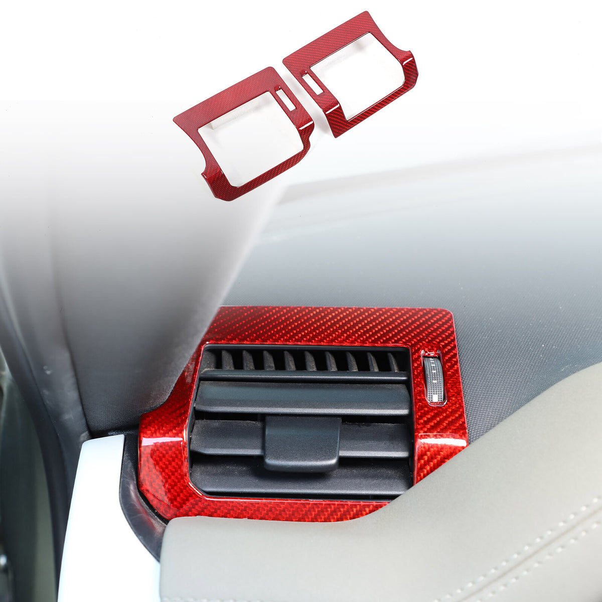 Red Real Carbon Fiber Air Vent Outlet Cover Trim For LR Defender L663 2020-24 12