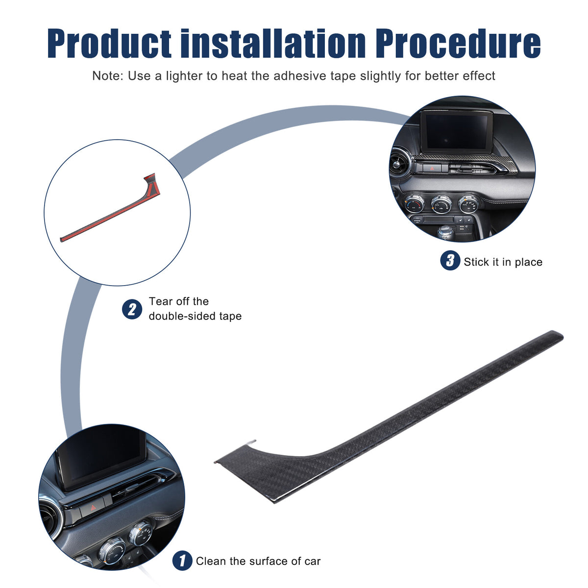 Real Carbon Fiber Center Console air outlet Trim Cover For Mazda MX-5 Miata 16+ 14