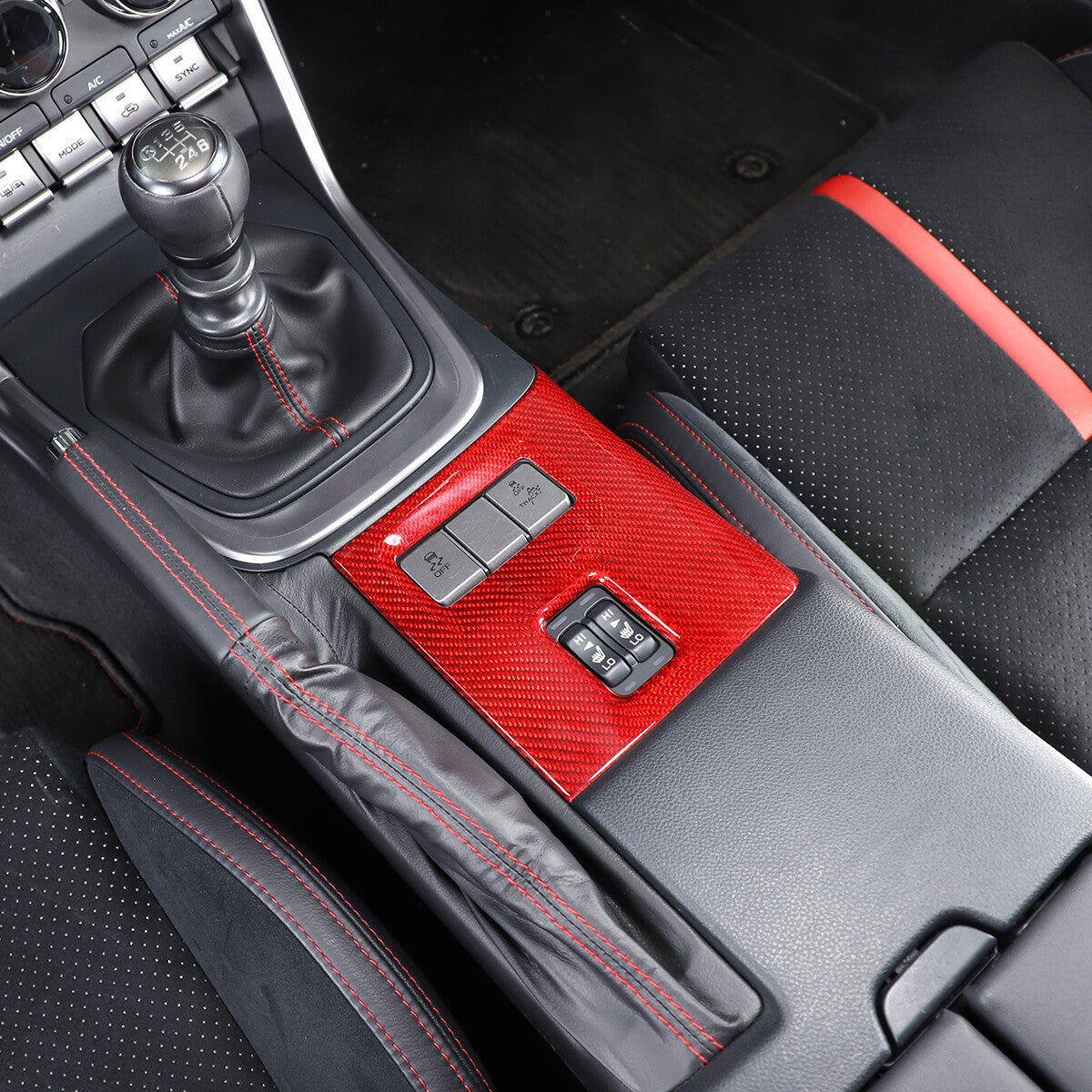 Red Real Carbon Fiber Interior Center Console Trim Set Kit For Subaru BRZ 22+ 196