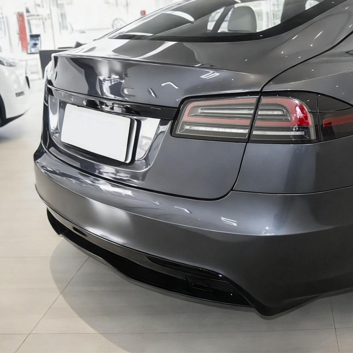Smoked Black Rear Fog Tail Light Lamp Decor Cover Trim For Tesla Model S 2017+ 17