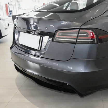 Smoked Black Rear Fog Tail Light Lamp Decor Cover Trim For Tesla Model S 2017+ 17