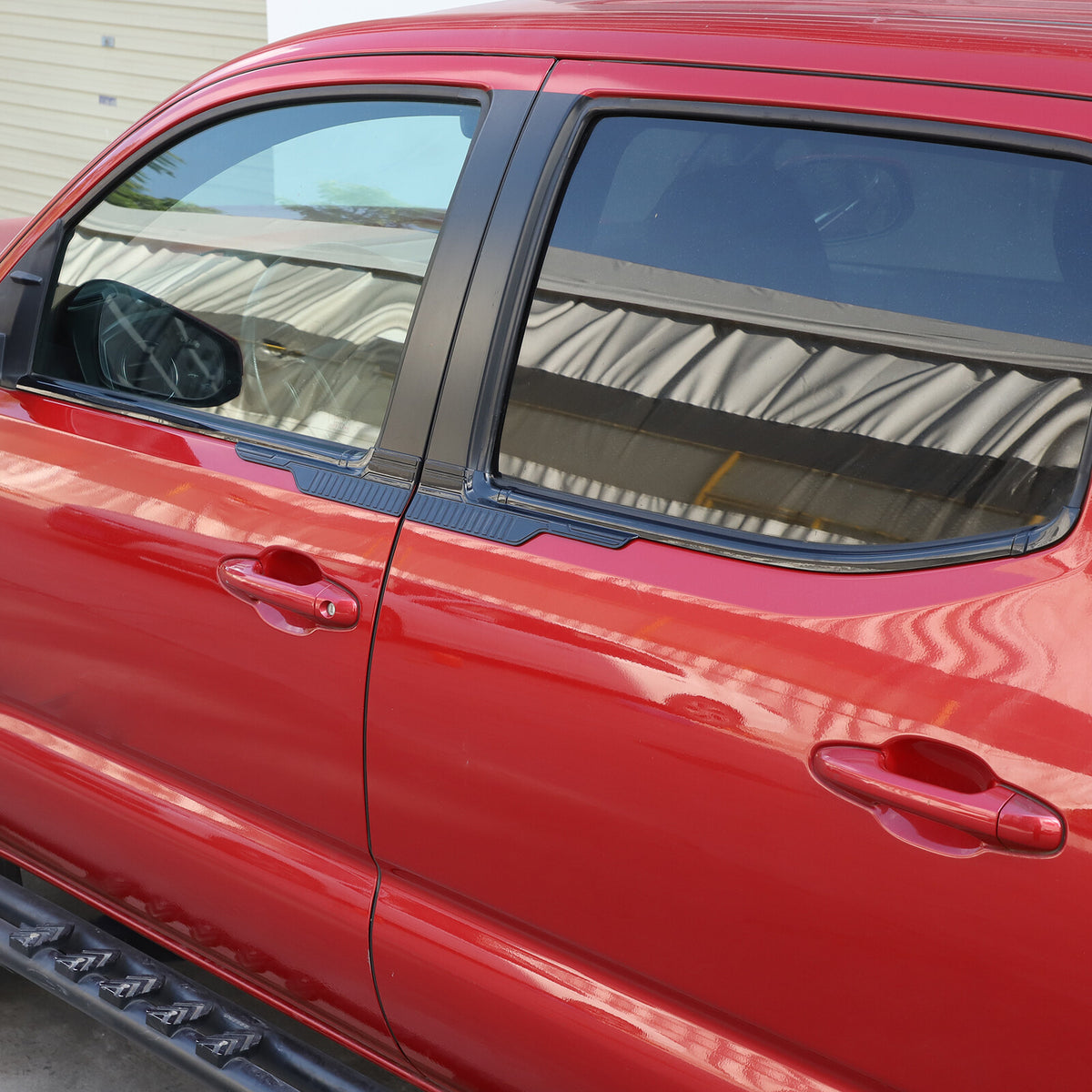 Black ABS Exterior Window Bottom Sill Trim Strip For Toyota Tacoma 2015-2022 6