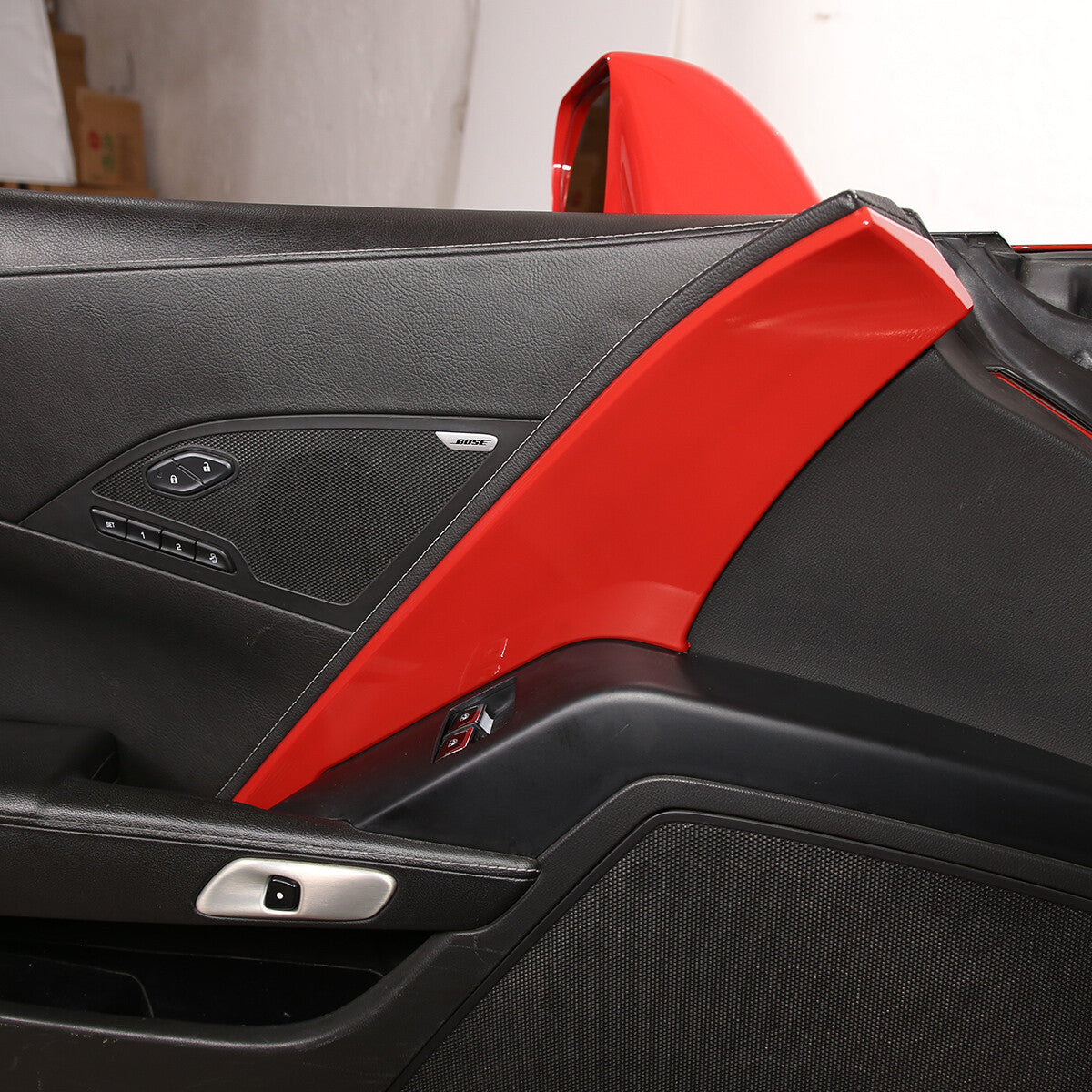 Sports Red ABS Interior Decoration Cover Trim Kit For Corvette C7 2014-19 - Styles 1-5 37