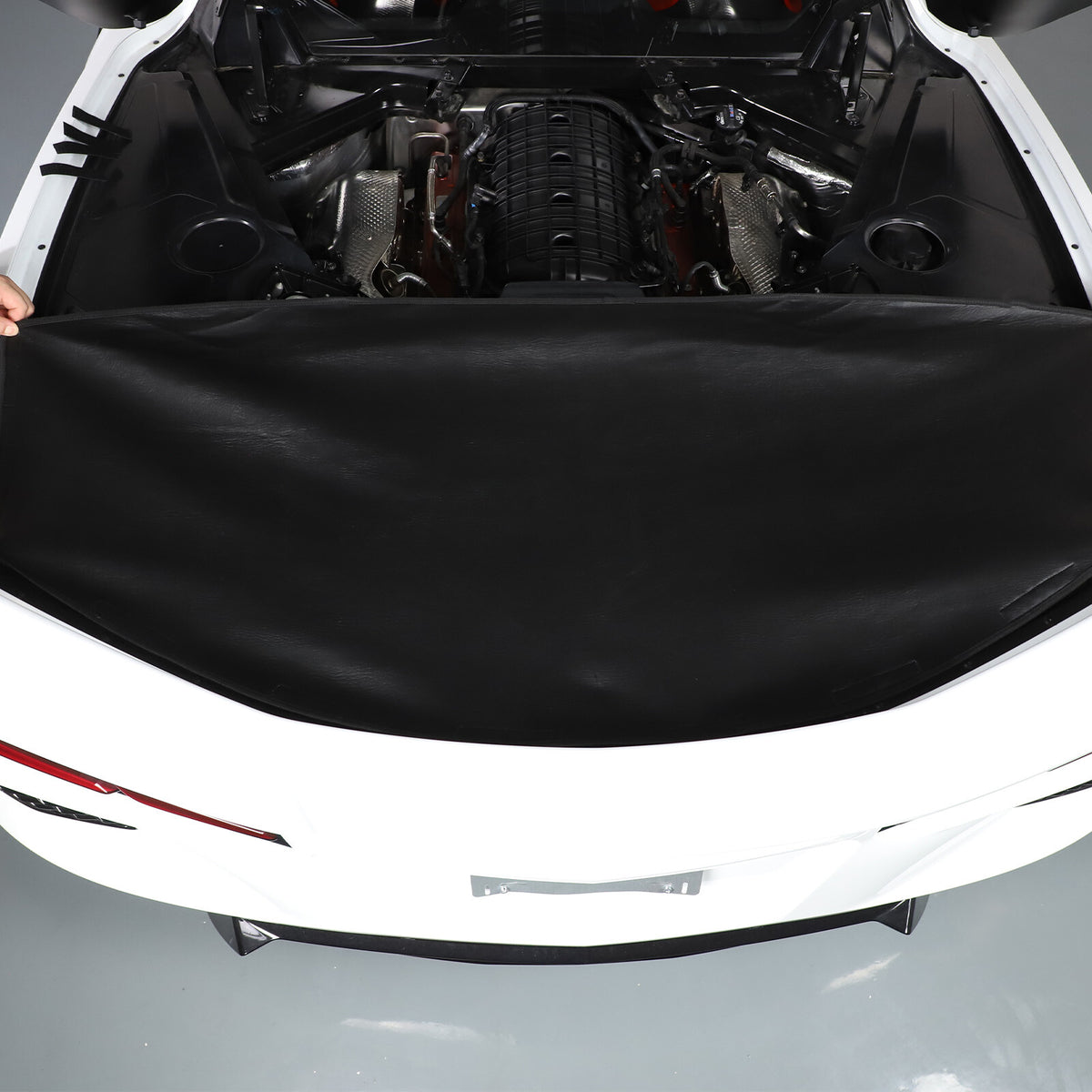Black Cargo Cover Shield Rear Trunk Protect Shade For Corvette C8 2020-2026 6