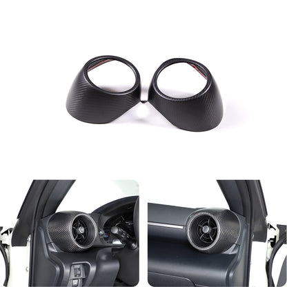 Matte Carbon Fiber Dashboard Side Air Outlet Vent Cover Trim For Subaru BRZ 2022 1