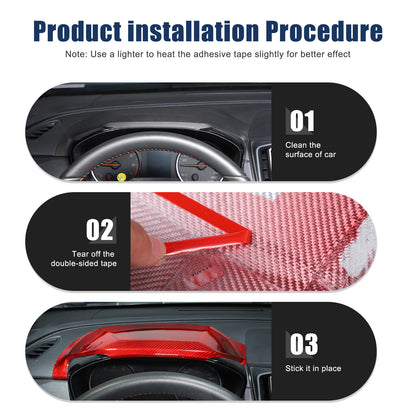Red Real Carbon Fiber Dashboard Instrument Upper Trim For Subaru WRX VB 2022+ 22