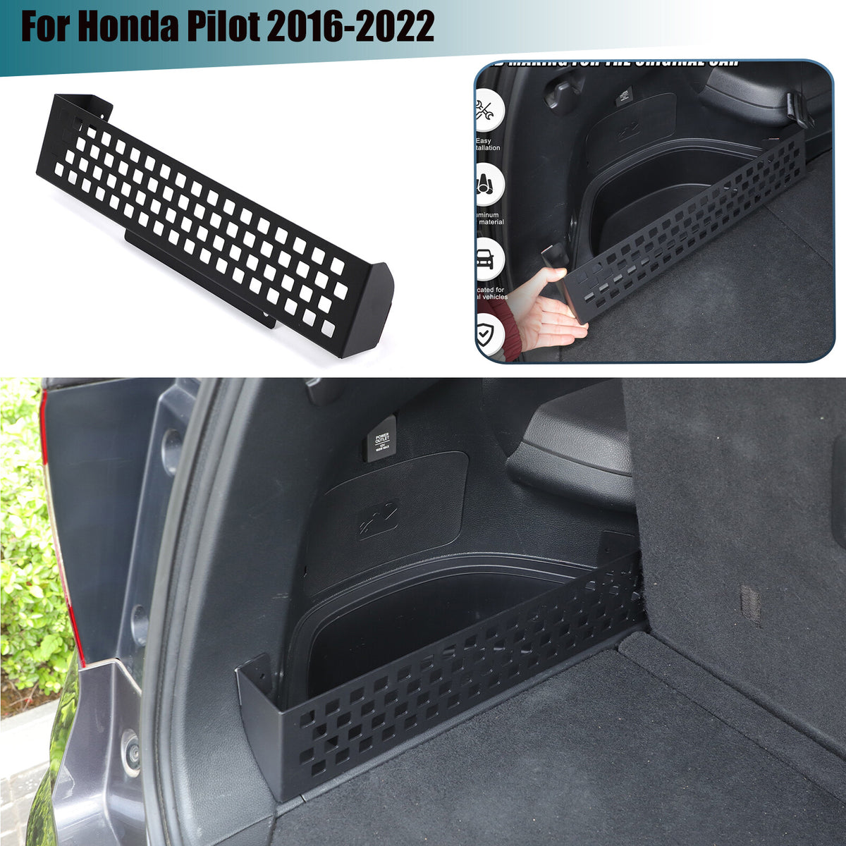 Left Trunk Side Storage Baffle Box Tray Molle Panel For Honda Pilot 2016-2022 1