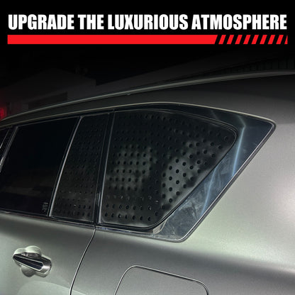 Black Aluminum Rear Triangular Window Honeycomb Panel Trim For Lexus LX J300 22+ 7