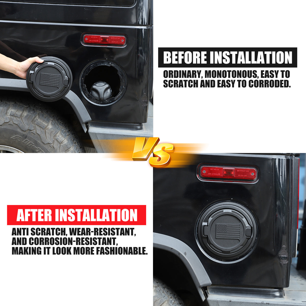 Replace US Flag Door Fuel Tank Cover Gas Lid Cap For Hummer H2 03-09 US 11