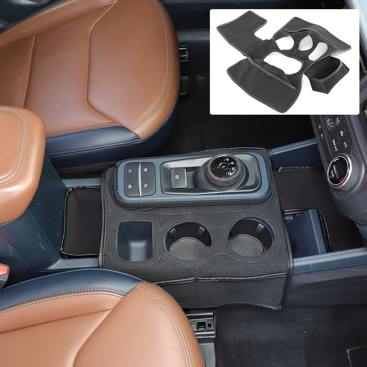 Suede Cloth Center Console Gear Shift Trim Cover For Ford Maverick 2022+ US 11