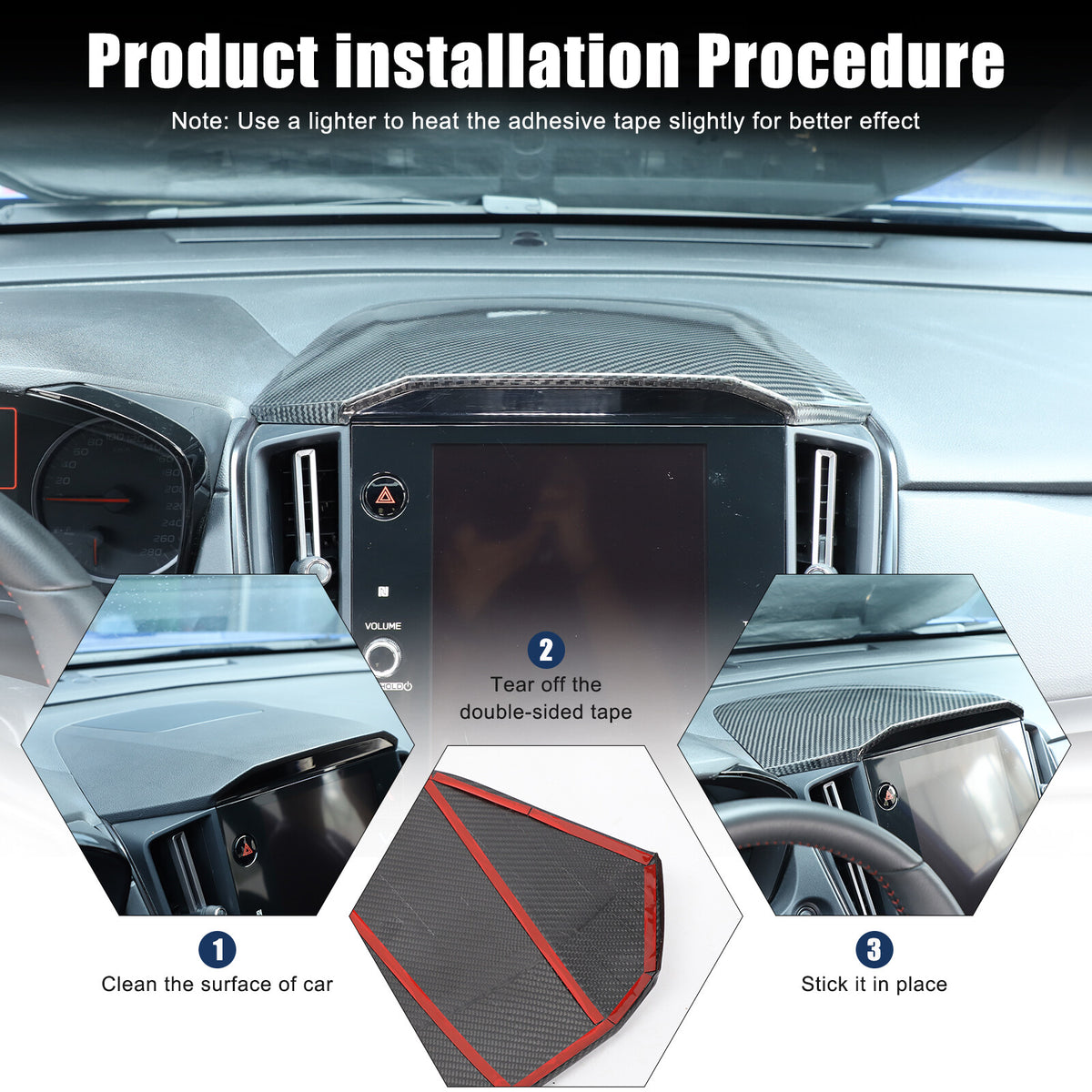 Real Carbon Fiber Center Dashboard Upper Cover Trim For Subaru WRX STI VB 22-24 13