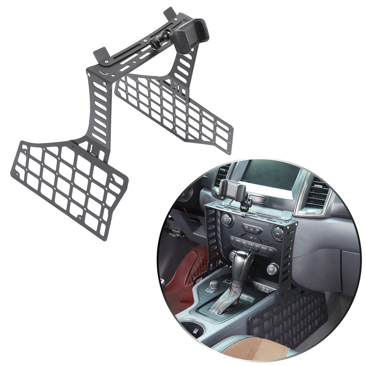Gear Shift Extension Platform Phone Holder Bracket Clip For Ford Ranger 2015-22 11