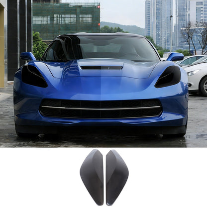 Gray Smoked Black Front Headlight Cover Trim For Corvette C7 14-19 US 14