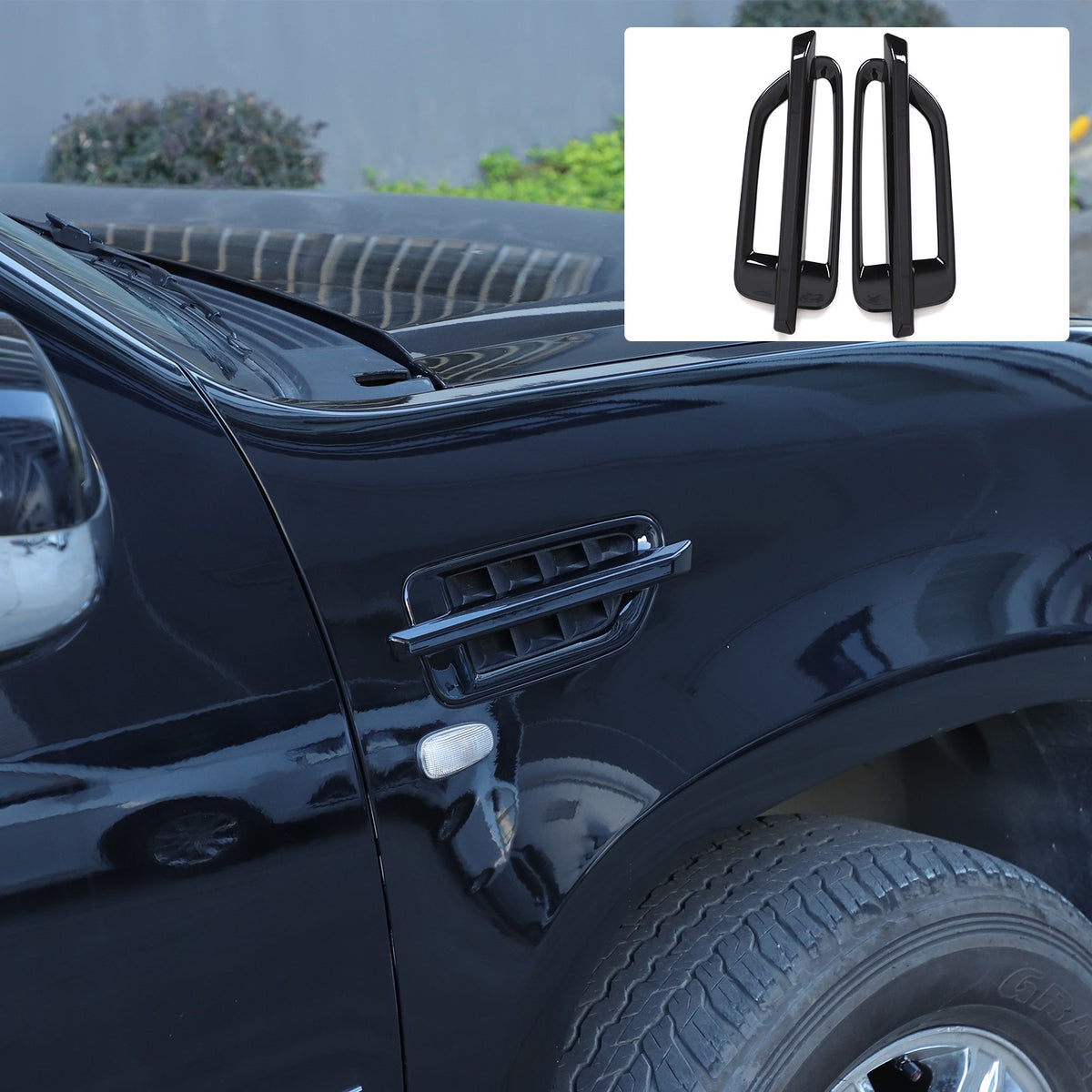 Glossy Piano Black Side Air Fender Vent Trim For Cadillac Escalade 2007-2014 1